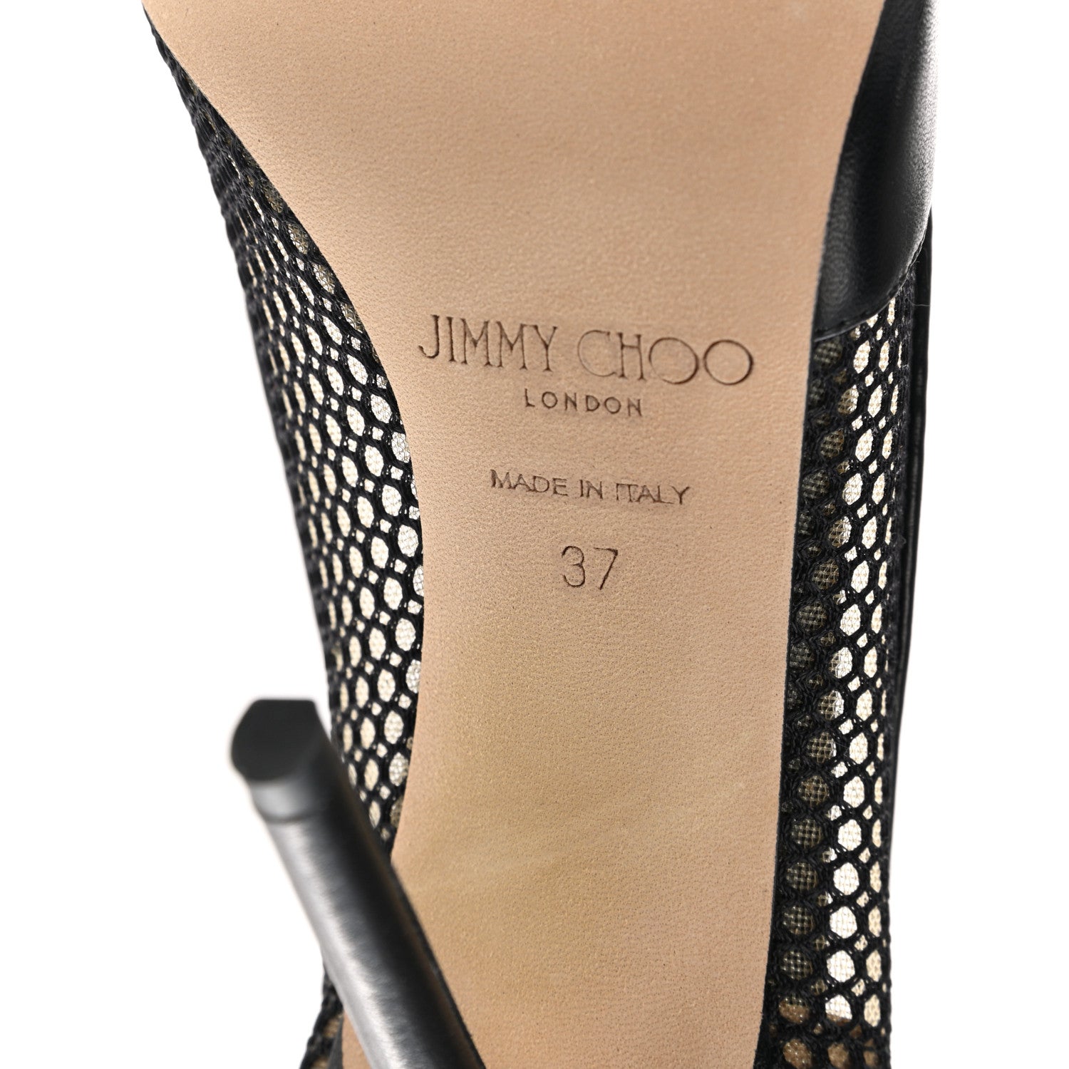 Jimmy Choo Mesh Calfskin Love 100 Pumps 37 Black 7 of 8