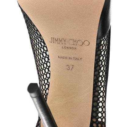 Jimmy Choo Mesh Calfskin Love 100 Pumps 37 Black 7 of 8