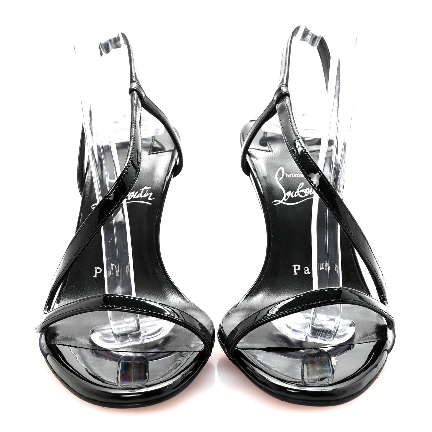 Christian Louboutin Patent Rosa Z 80 Sandals 35.5 Black 3 of 9