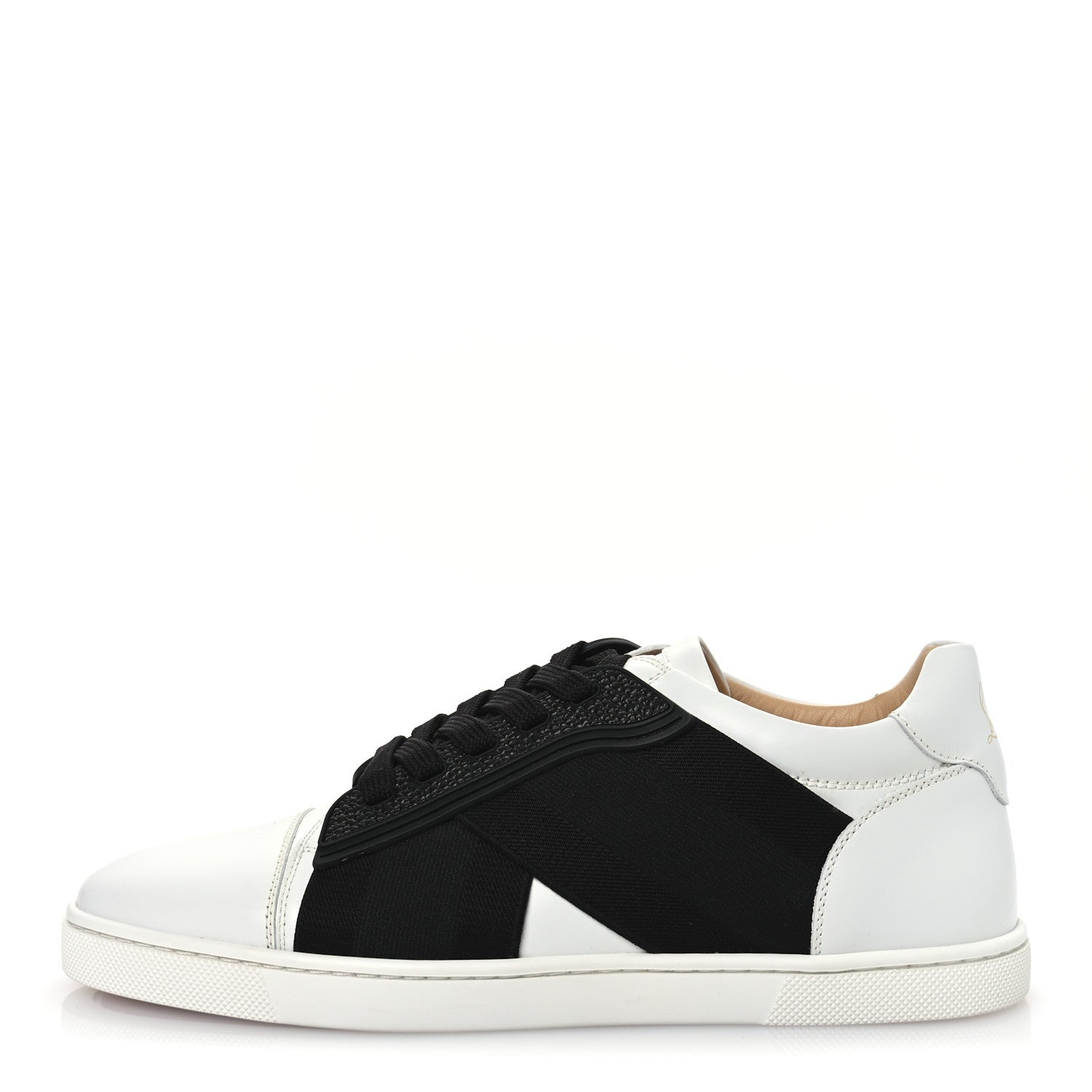 Christian Louboutin Calfskin Elastikid Donna Flat Sneakers 37 Bianco Black 1 of 10