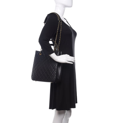 Chanel Lambskin Quilted Large Shopping Tote Black 2 of 13
