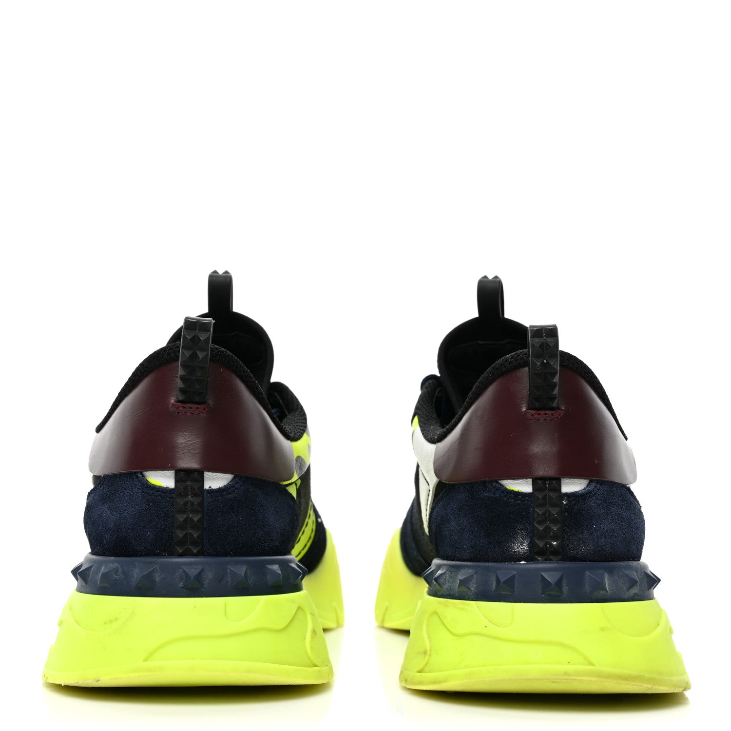 Valentino Garavani Suede Nappa Camouflage Mens Rockrunner Plus Sneakers 45 Black Lime 4 of 11