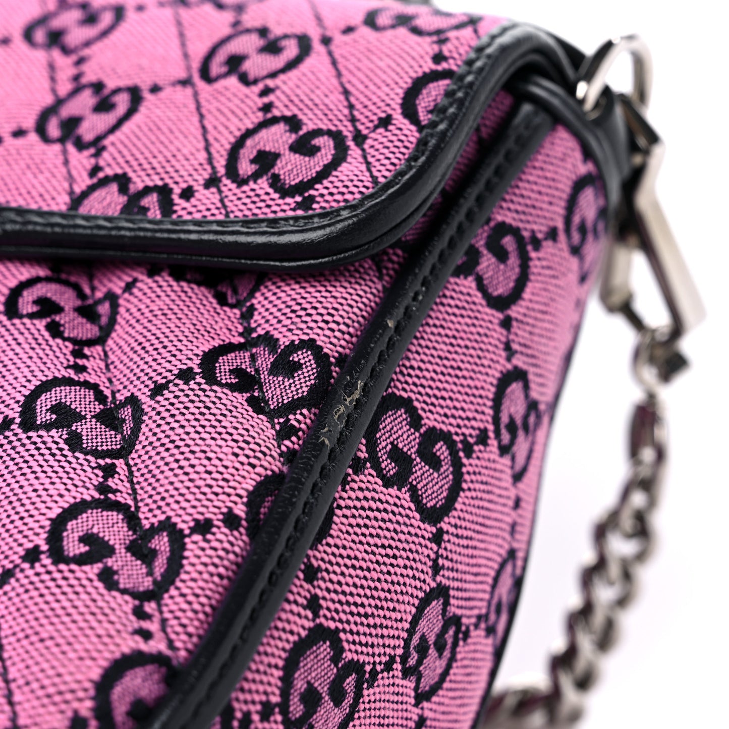 Monogram Multicolor Matelasse Diagonal Mini GG Marmont Top Handle Shoulder Bag Pink Blue