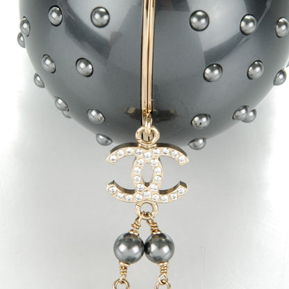 Chanel Resin Crystal Pearl Clutch Dark Grey 6 of 10