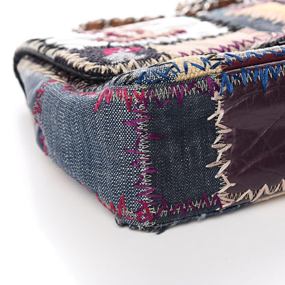 Chanel Denim Tweed Patchwork Jumbo Single Flap Multicolor 9 of 21