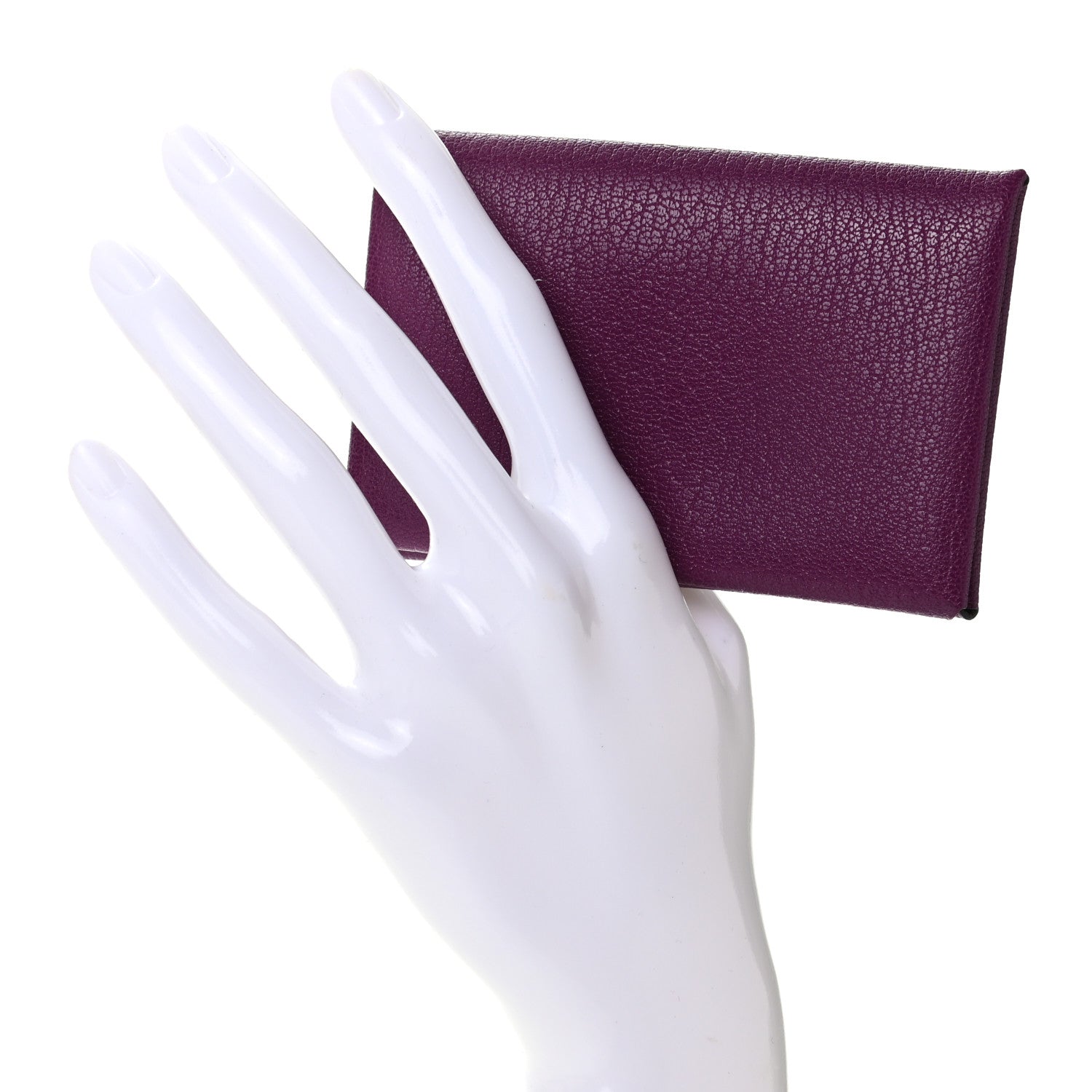Hermes Chevre Mysore Calvi Card Case Anemone 2 of 8