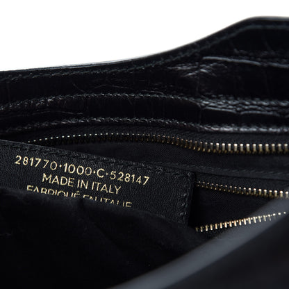 Balenciaga Calfskin Crocodile Embossed Giant 12 Gold Hardware City Black 9 of 10