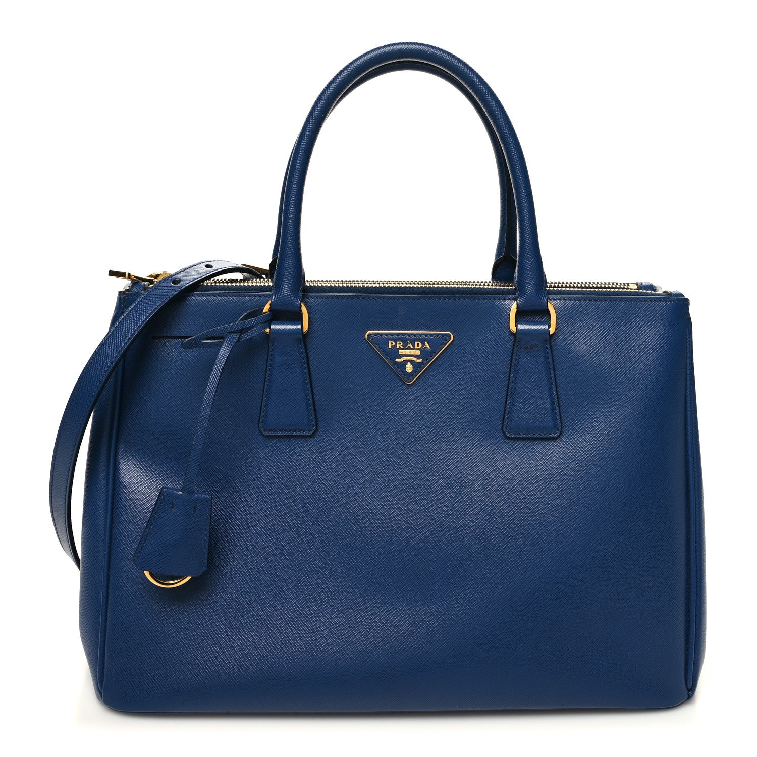 Prada Saffiano Medium Galleria Double Zip Tote Baltico 1 of 15