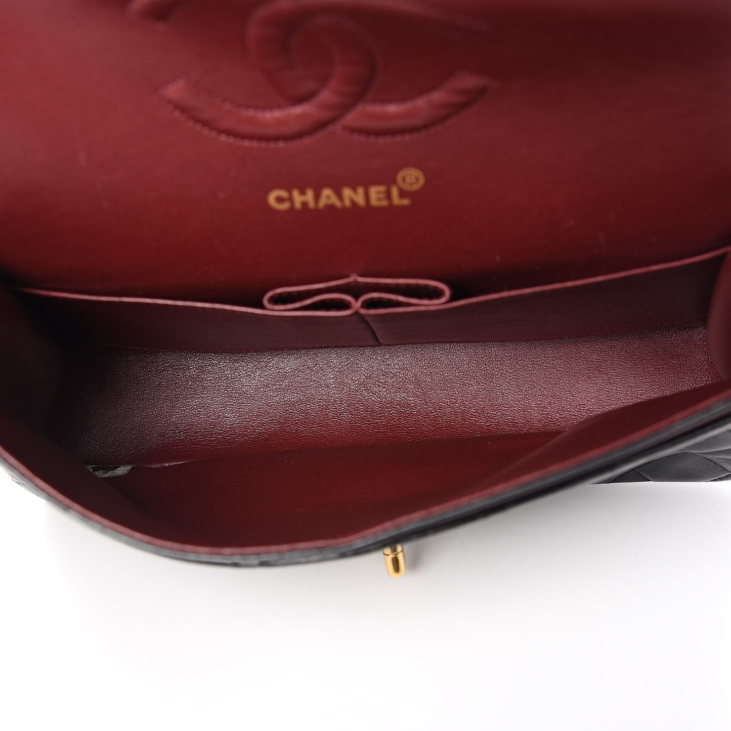 Lambskin Quilted Medium Double Flap Black