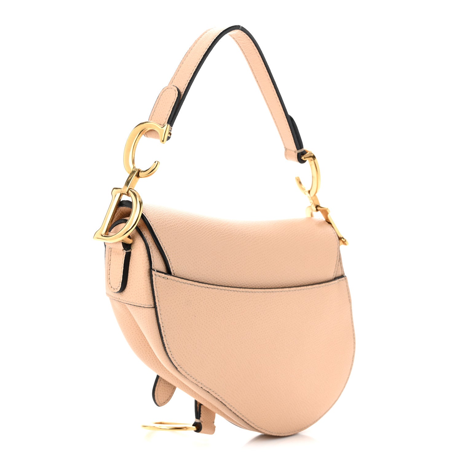 Christian Dior Grained Calfskin Mini Saddle Bag Beige 3 of 10