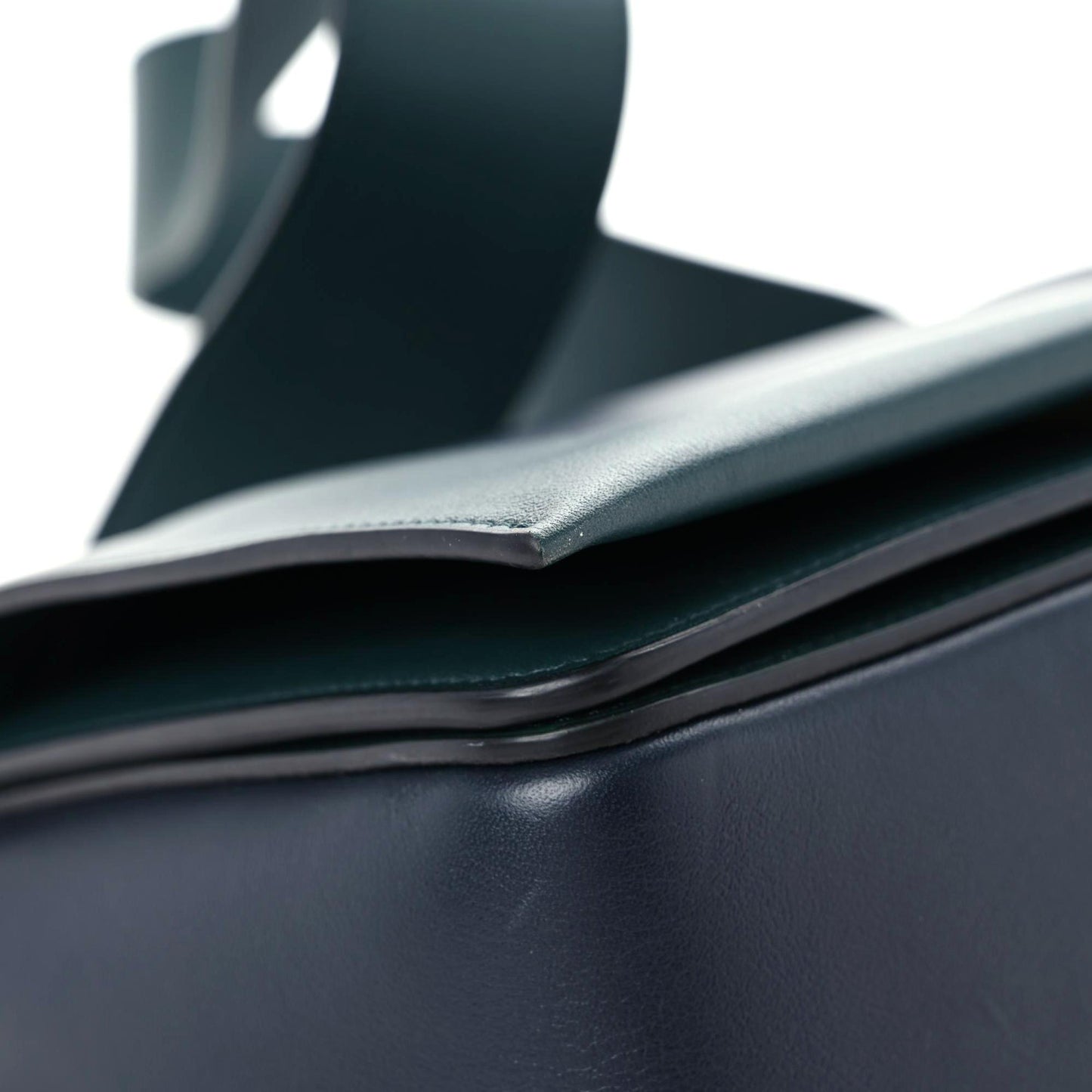 Shiny Smooth Calfskin Medium Frame Shoulder Bag Amazone Dark Navy