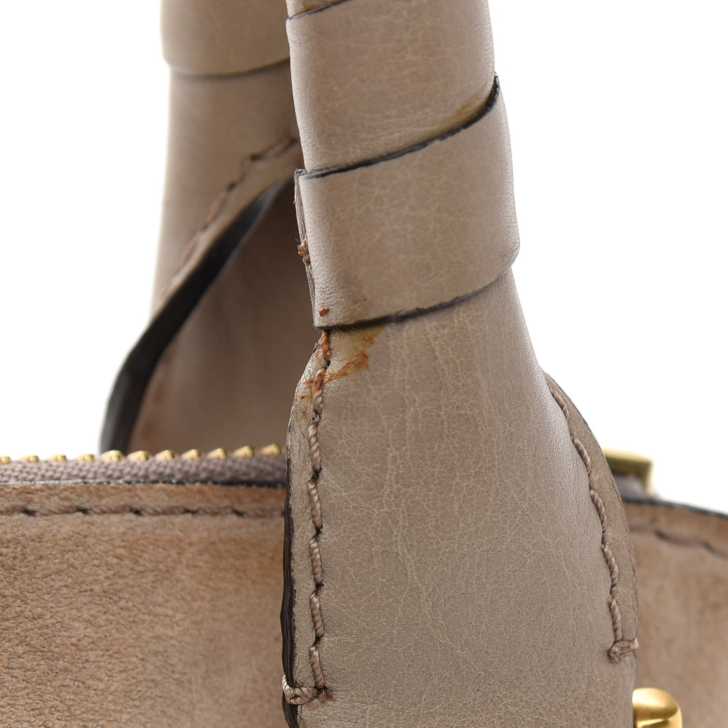 Chloe Suede Calfskin Braided Medium Marcie Satchel Motty Grey 9 of 12