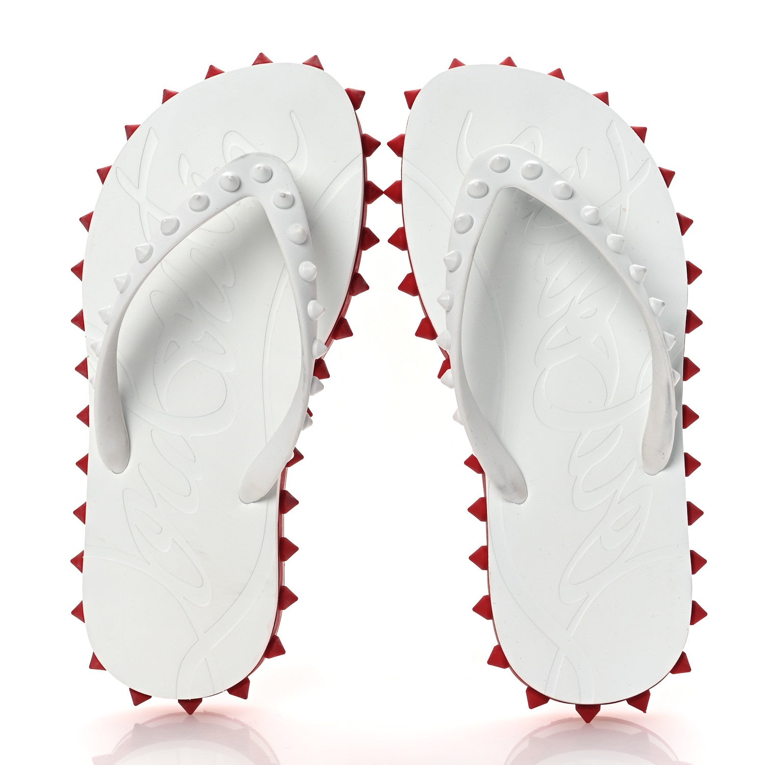 Christian Louboutin Rubber Spike Super Loubi Donna Flip Flop 36 White 2 of 12