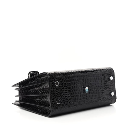 Saint Laurent Calfskin Crocodile Embossed Baby Sac De Jour Black 4 of 10