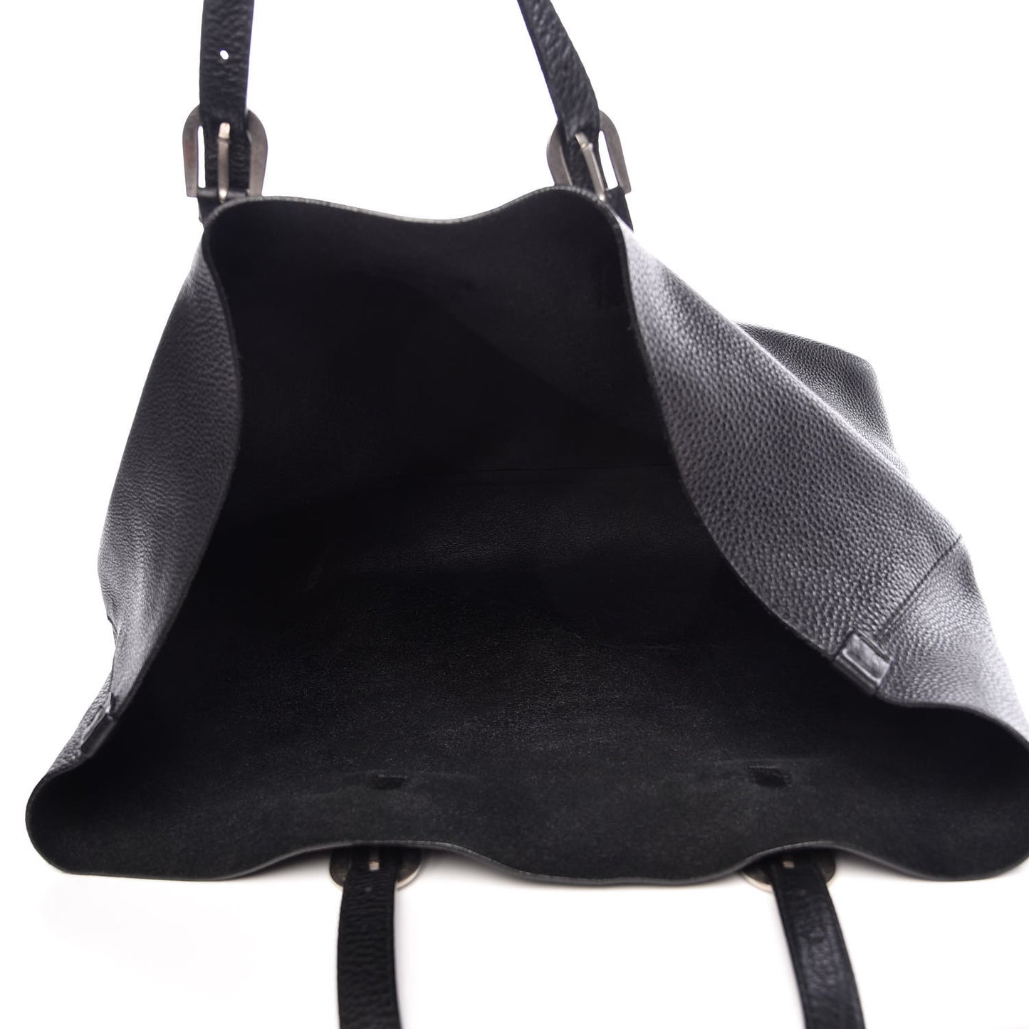 Pebbled Calfskin Large Tote Black