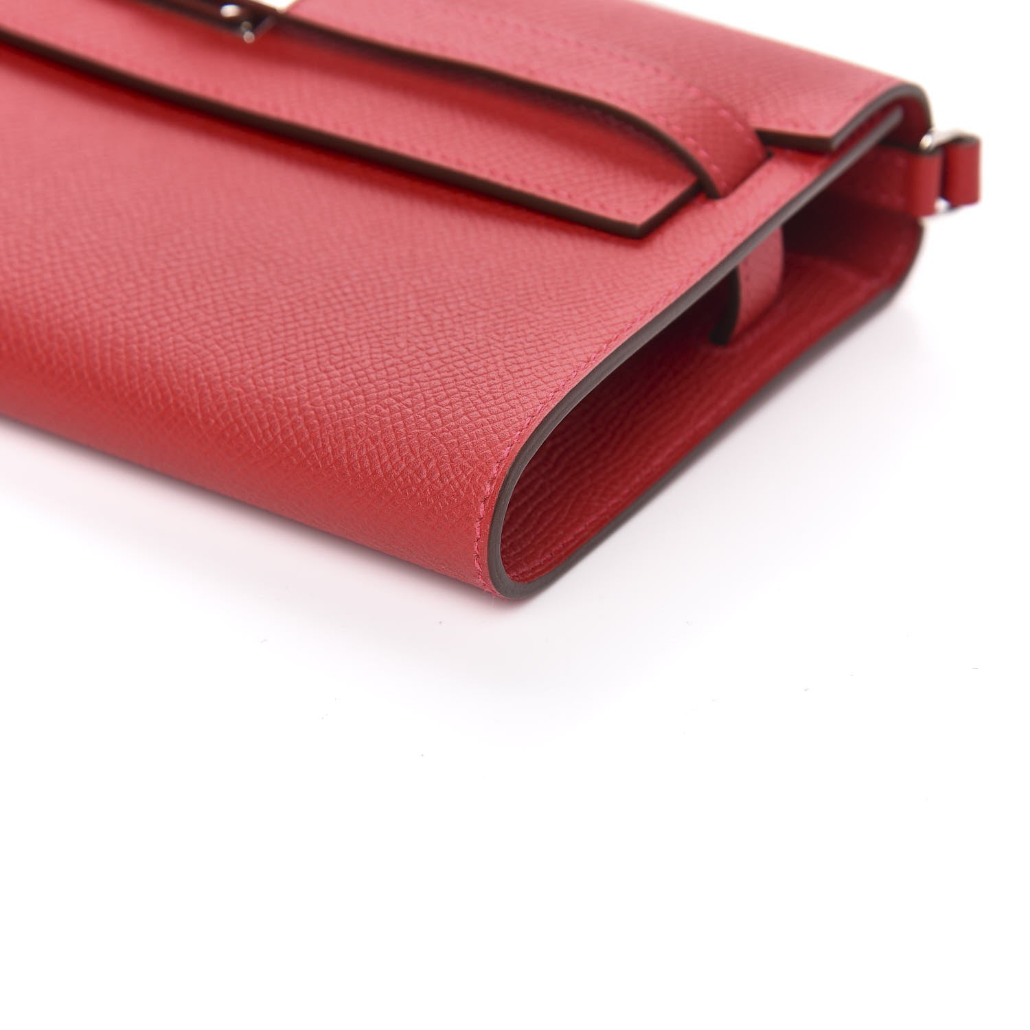 Hermes Epsom Kelly Wallet To Go Rouge Casaque 7 of 8