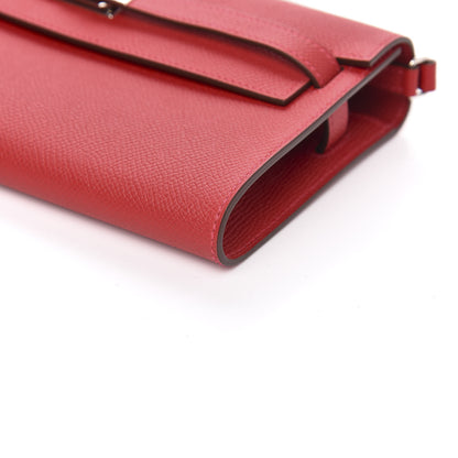 Hermes Epsom Kelly Wallet To Go Rouge Casaque 7 of 8