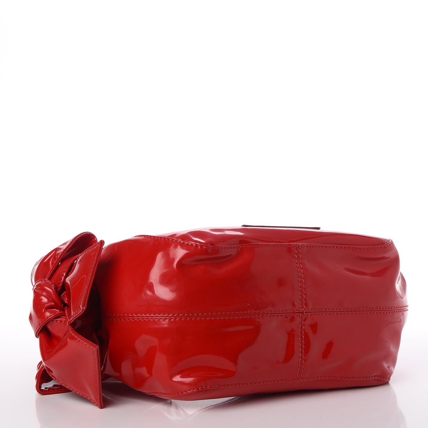 Patent Lacca Small Nuage Bow Hobo Red