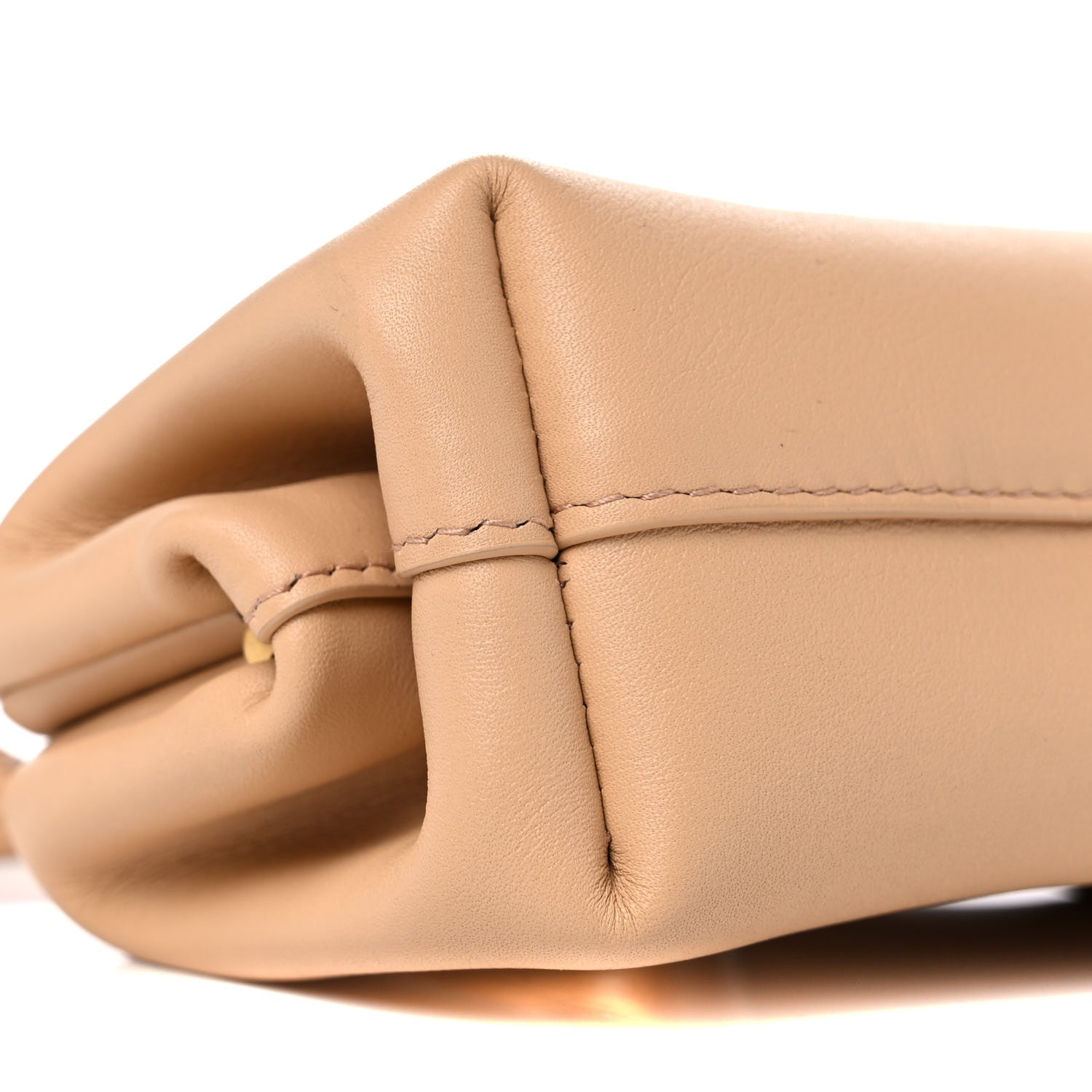 Bottega Veneta Calfskin The Point Coin Purse Almond 7 of 9