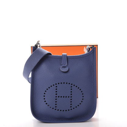 Hermes Taurillon Clemence Evelyne TPM Bleu Brighton 8 of 8