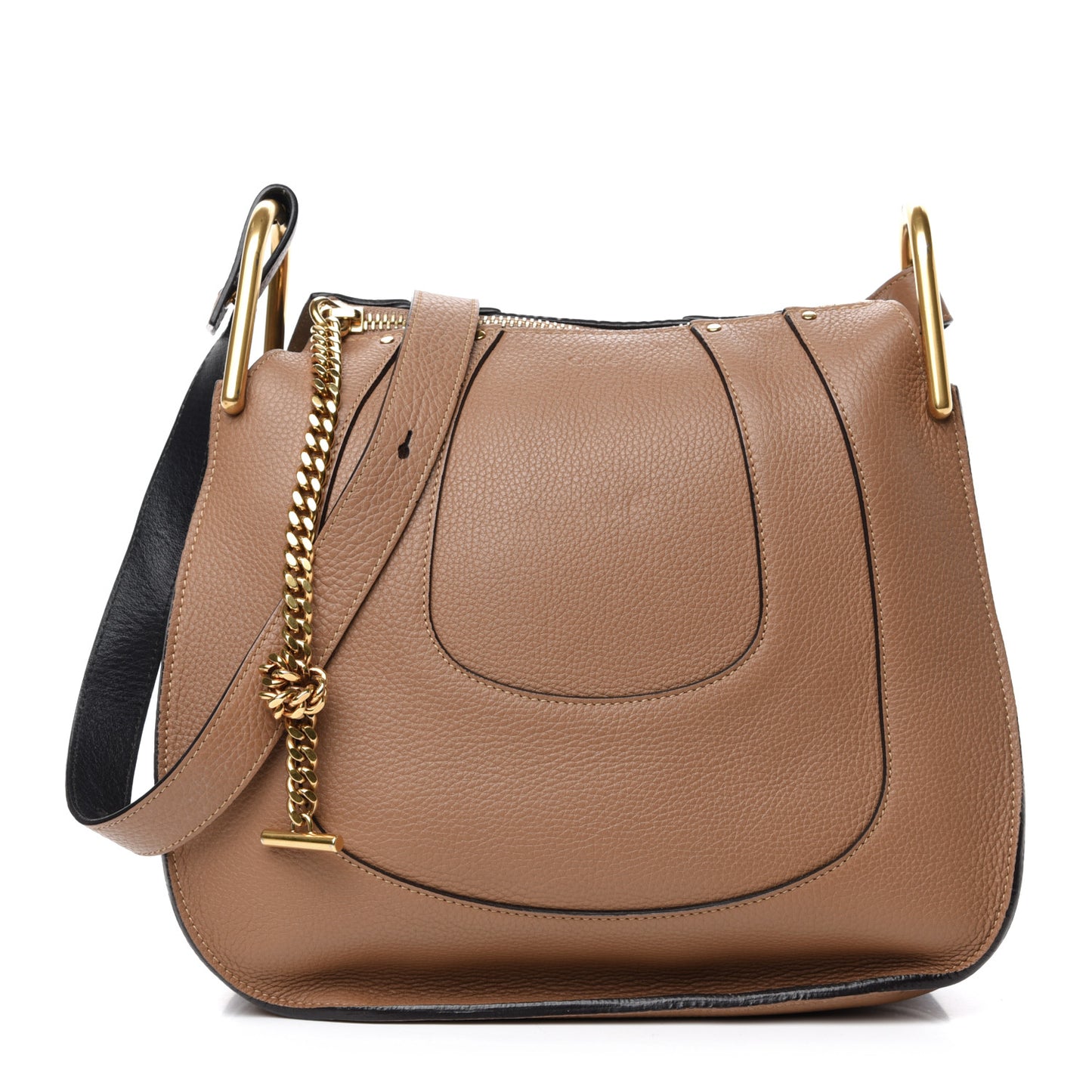 Grained Calfskin Small Hayley Hobo Nut