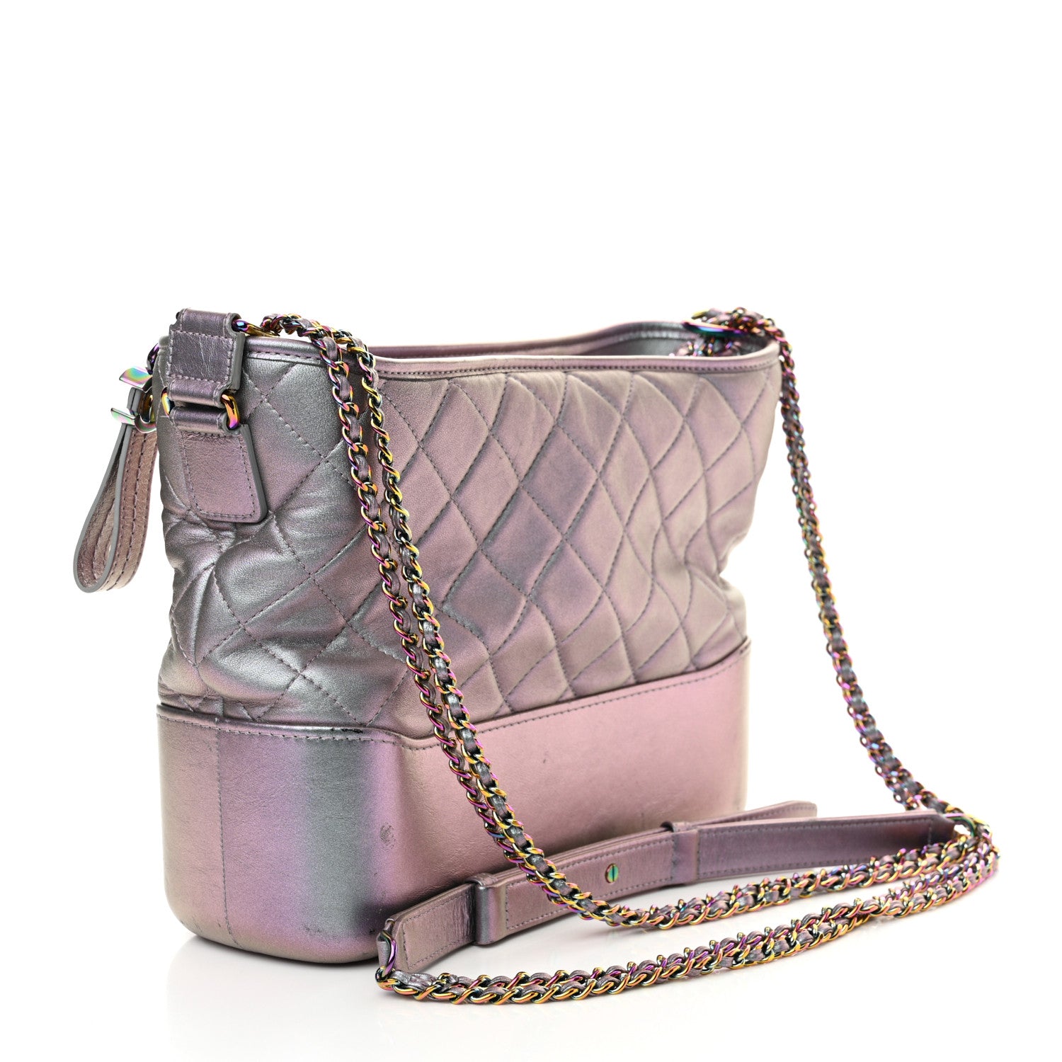 Chanel Iridescent Lambskin Calfskin Quilted Medium Gabrielle Hobo Light Purple 3 of 13