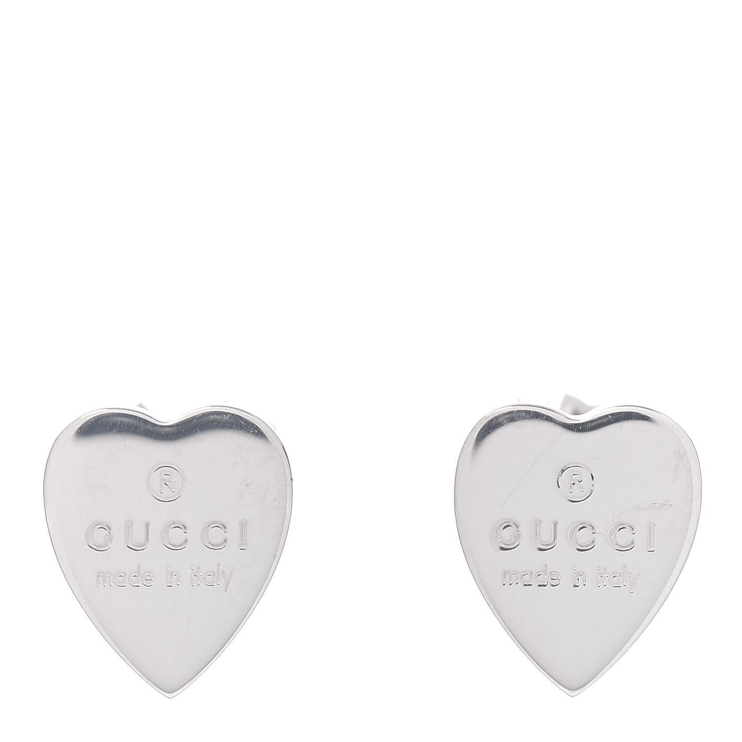 Sterling Silver Trademark Heart Stud Earrings