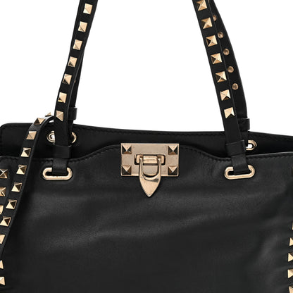 Valentino Garavani Vitello Small Rockstud Tote Black 7 of 10