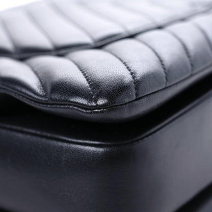 Chanel Lambskin Chevron Quilted Large Trendy CC Dual Handle Flap Bag Black 6 of 16