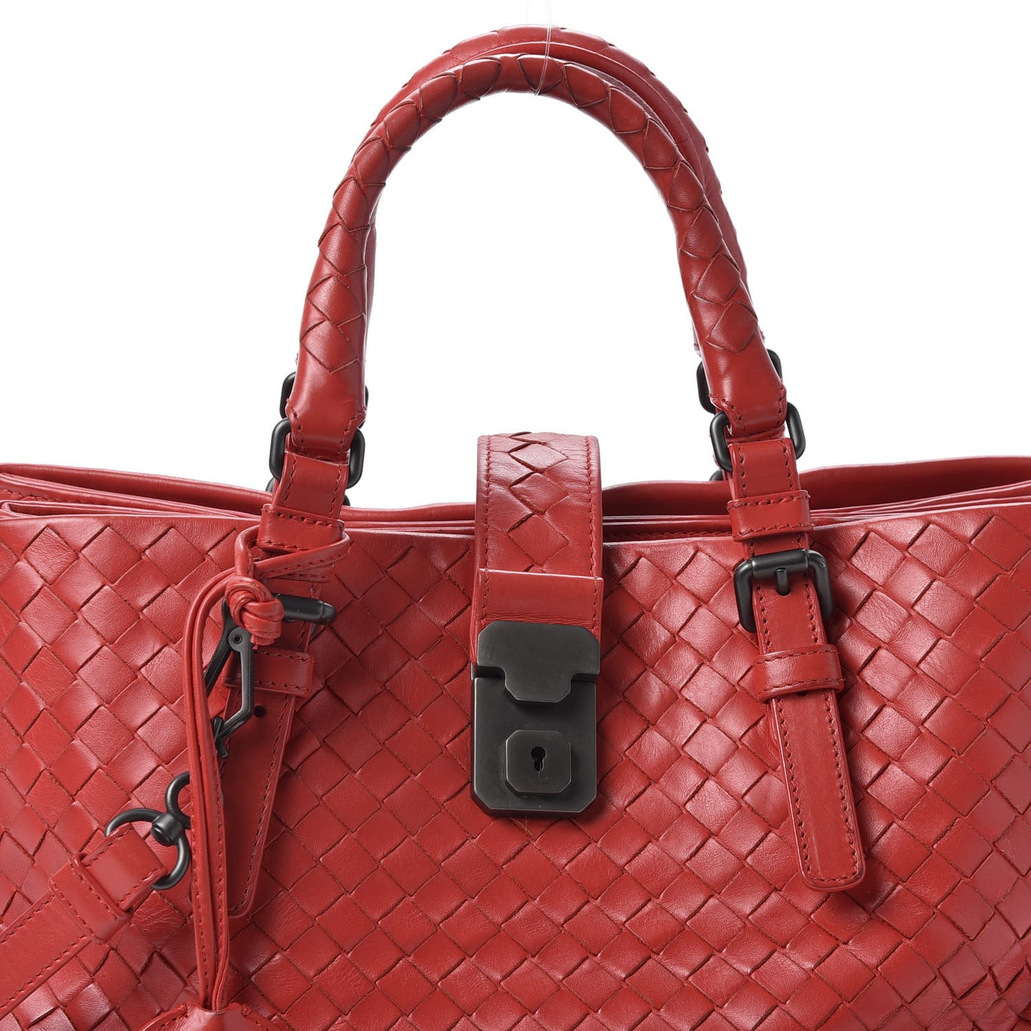 Light Calf Intrecciato Small Roma Fraise