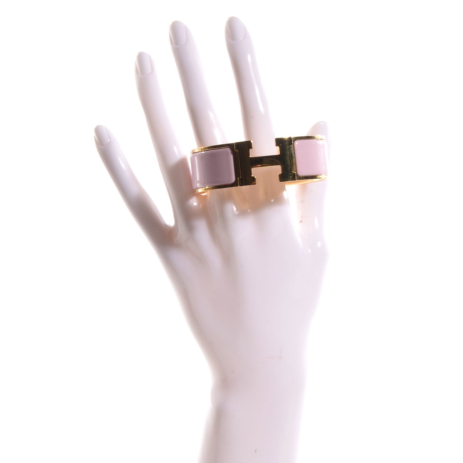 Hermes Enamel Wide Clic Clac H Bracelet PM Rose Dragee 2 of 5