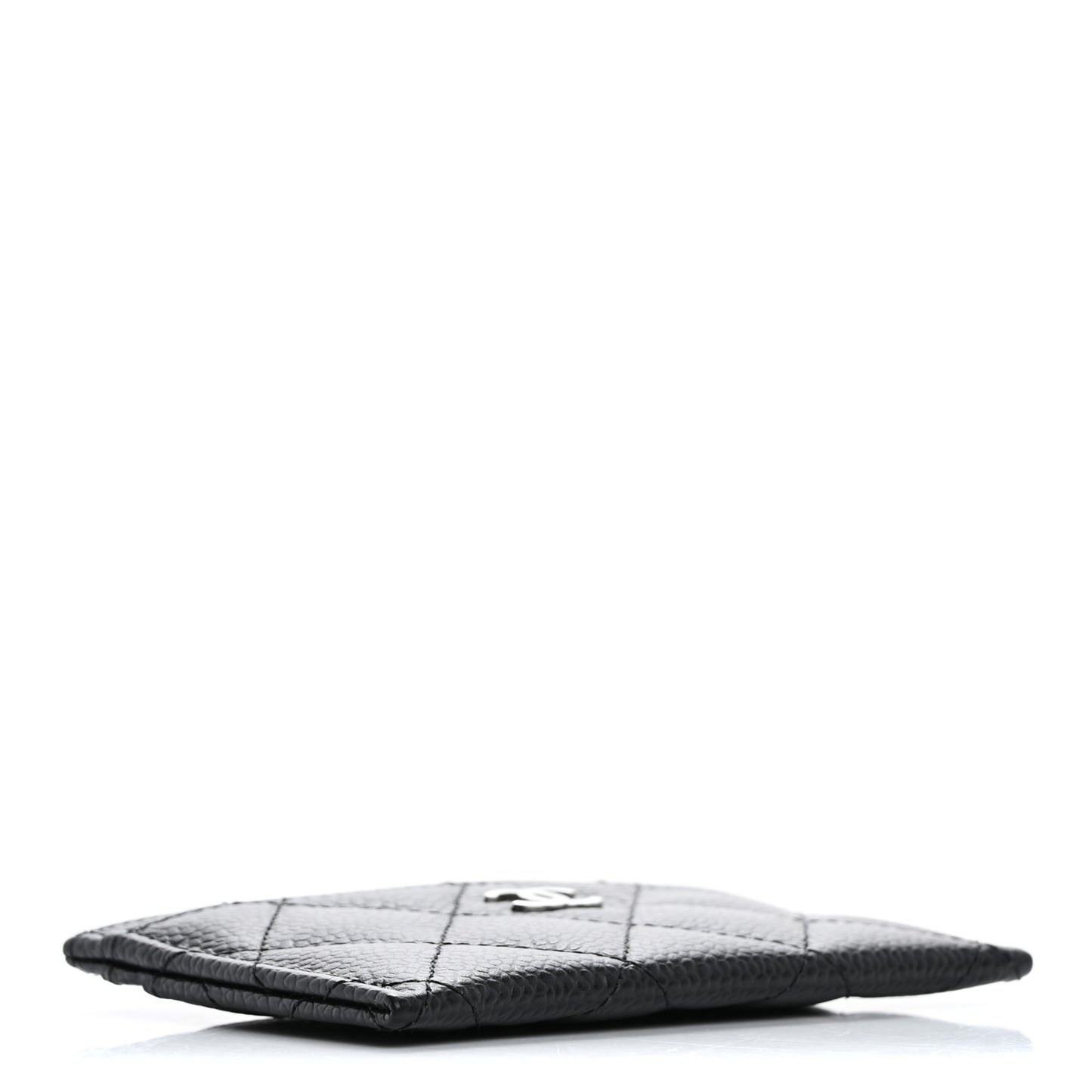 Caviar Quilted Card Holder Black
