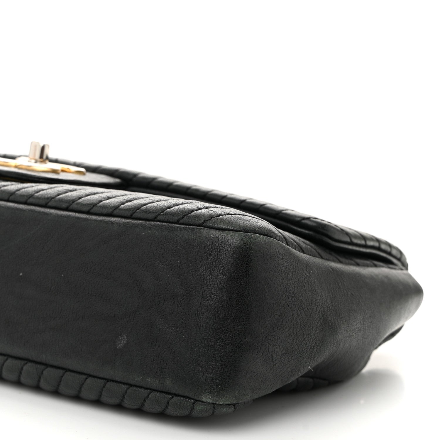 Chanel Calfskin Chevron Quilted Medium Surpique Flap Black 10 of 10