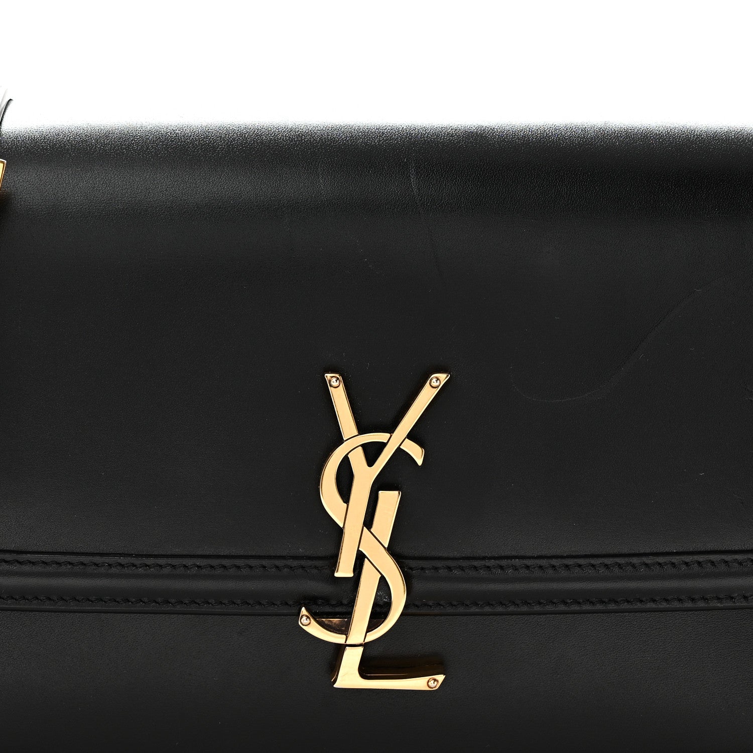 Saint Laurent Box Calfskin Monogram Medium Solferino Satchel Black 7 of 10