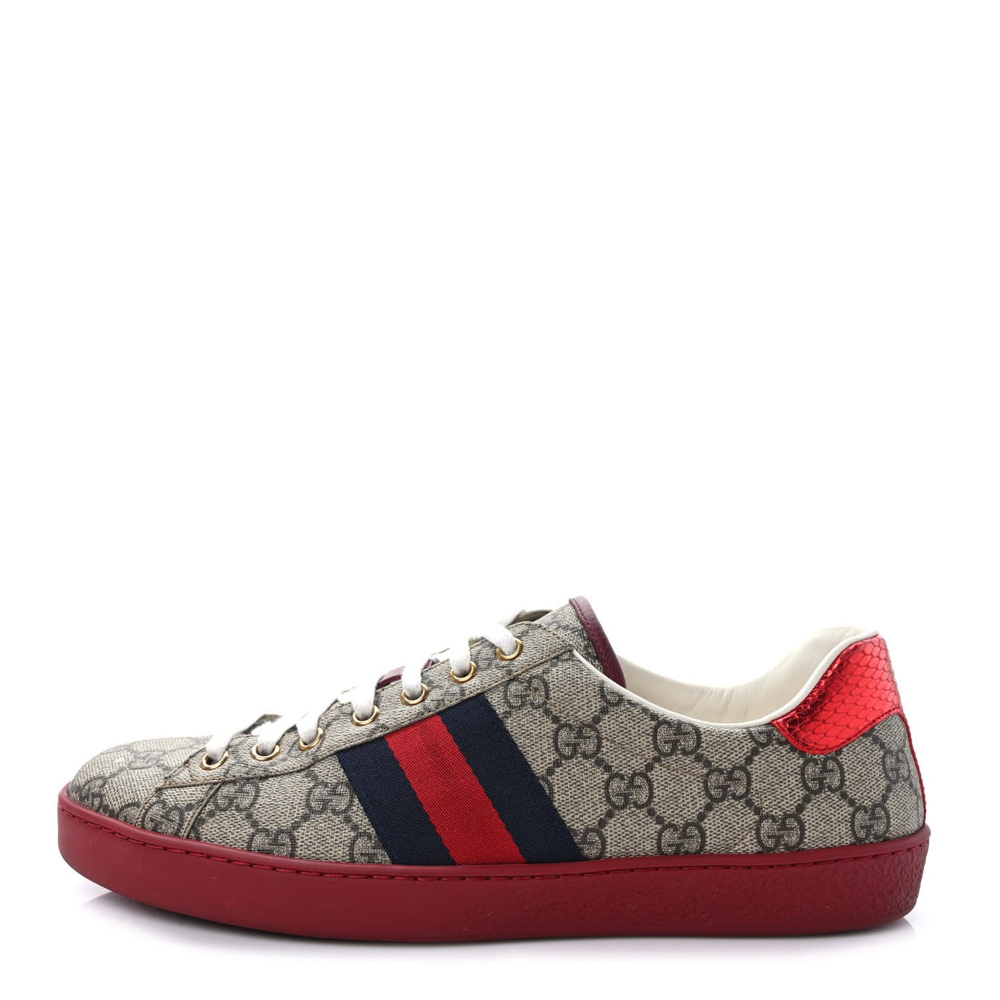 GG Supreme Monogram Ayers Mens New Ace Low-Top Sneaker 9.5 Blue Red