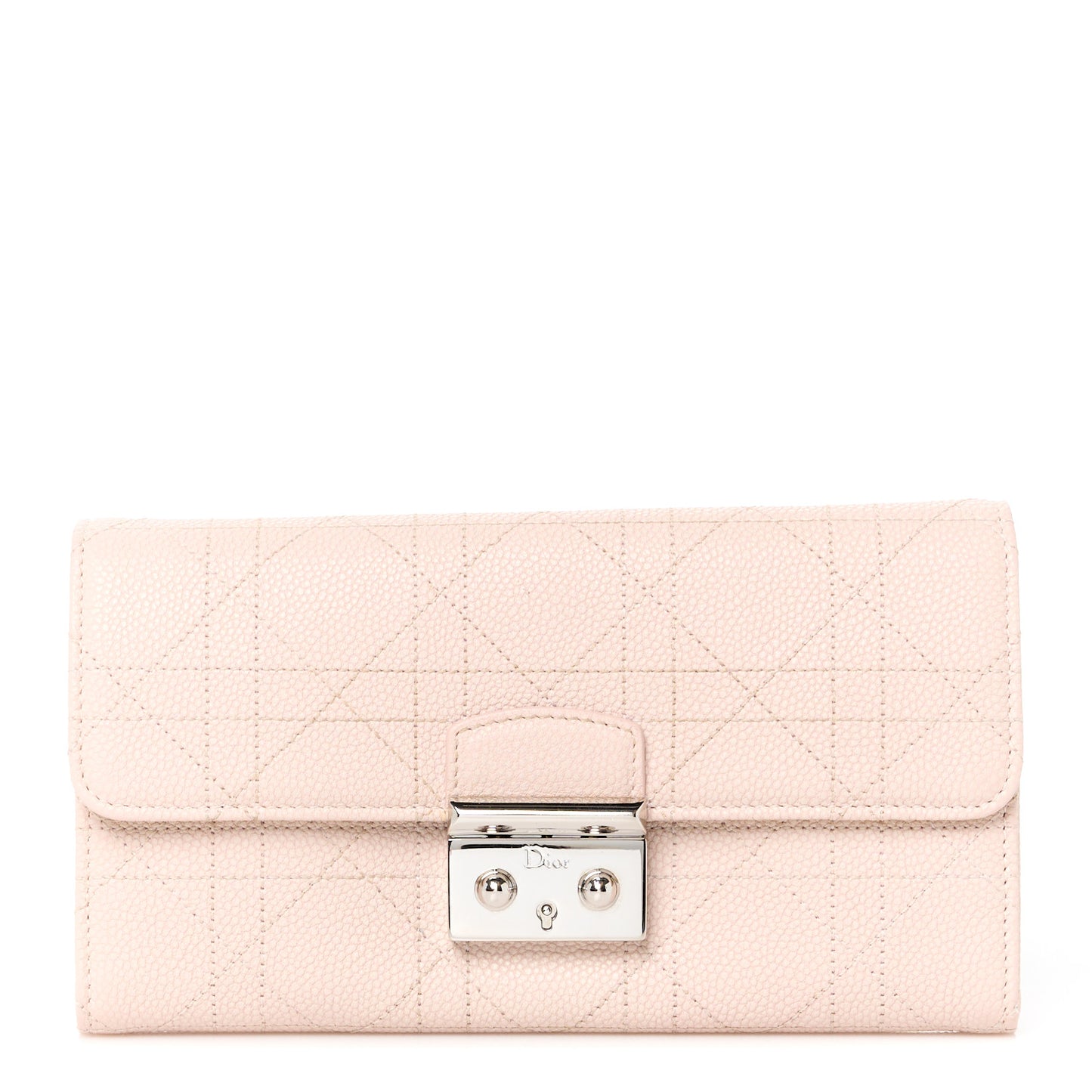 Grained Calfskin Cannage Miss Dior Promenade Chain Wallet Light Pink Yellow
