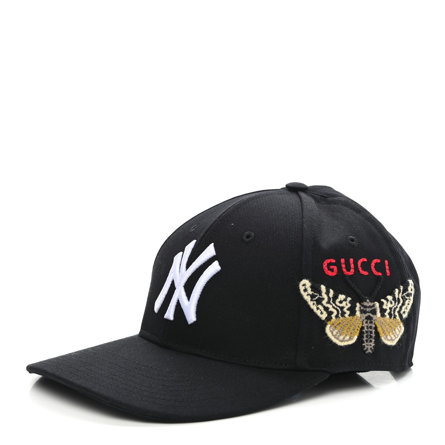 Gucci X MLB Cotton NY Yankees Baseball Hat 57-61 Black 1 of 9