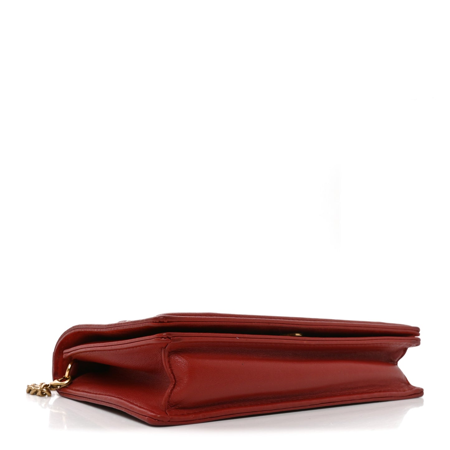 Calfskin Studded Diorama Flap Bag Red