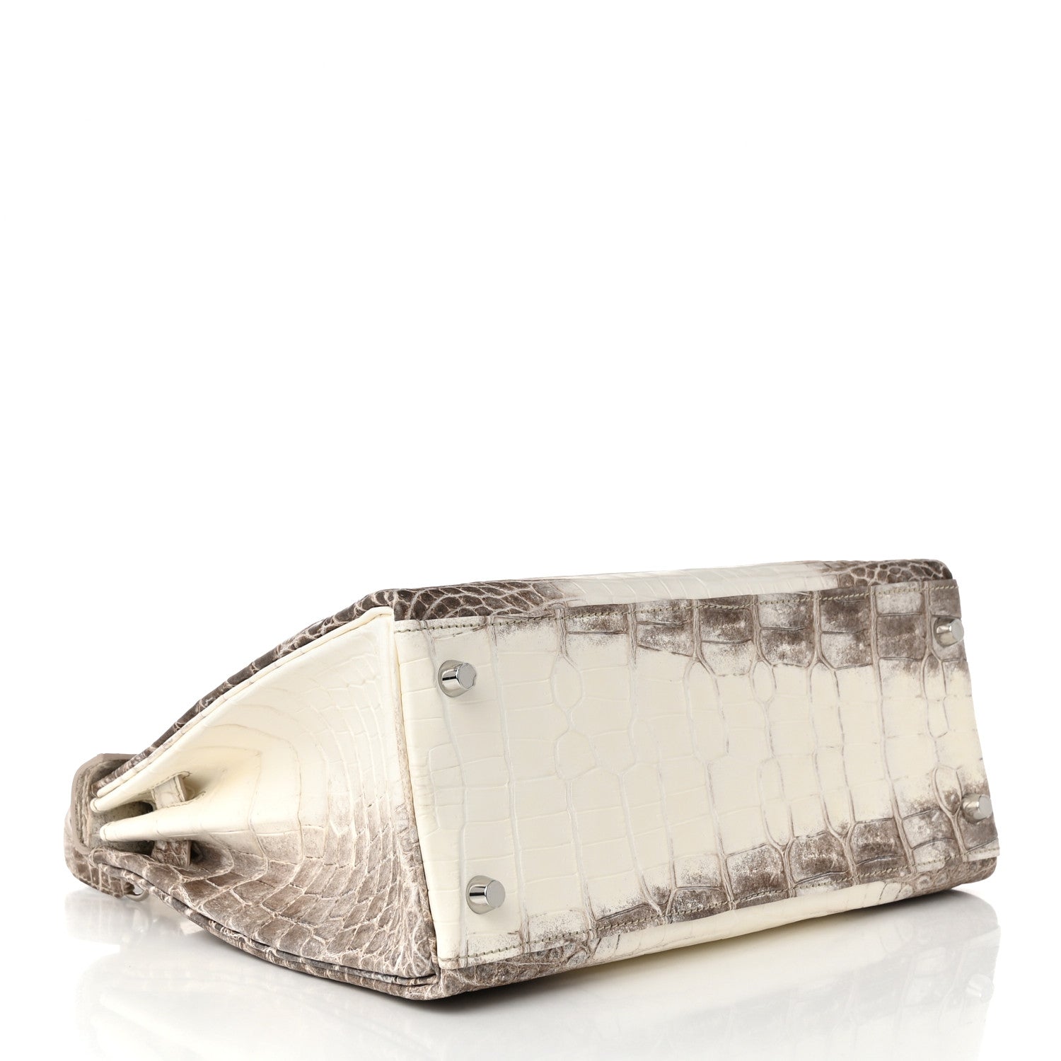 Hermes Matte Niloticus Crocodile Himalaya Kelly Retourne 28 White 4 of 12