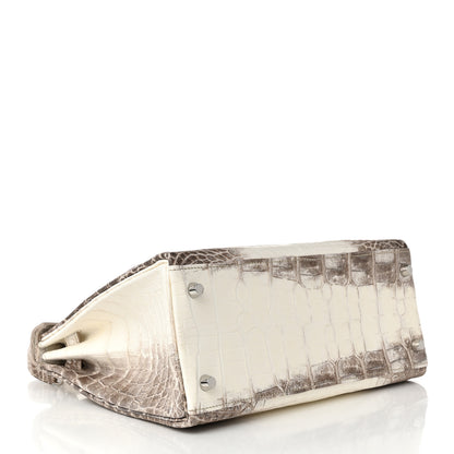 Hermes Matte Niloticus Crocodile Himalaya Kelly Retourne 28 White 4 of 12