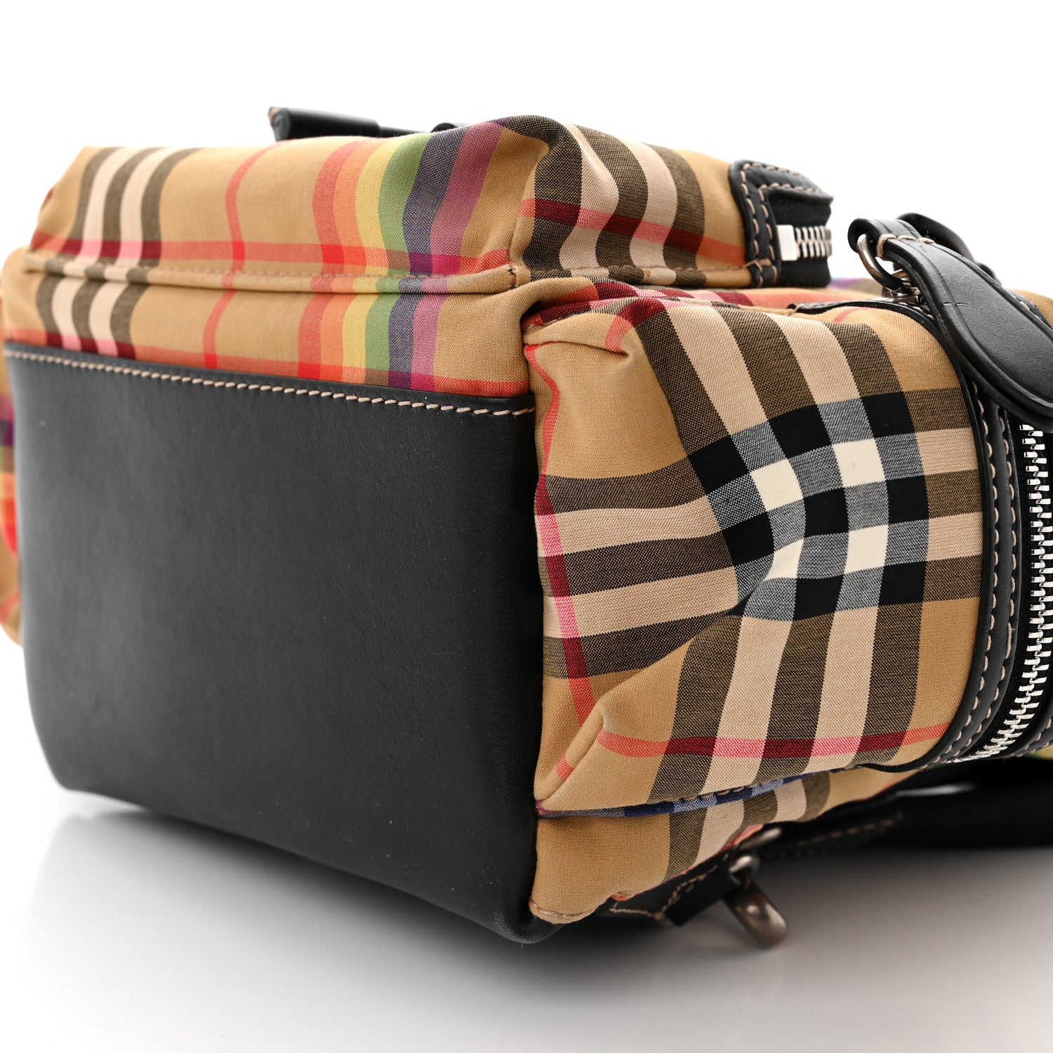 Burberry Vintage Rainbow Check Small Rucksack Backpack Antique Yellow 10 of 11
