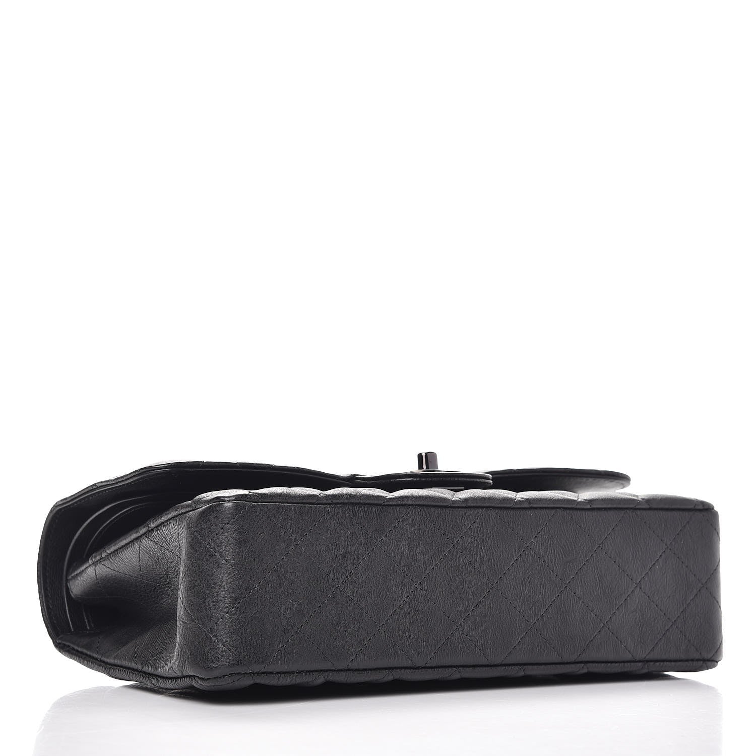 Chanel Crumpled Calfskin Quilted Medium Double Flap So Black 5 of 8