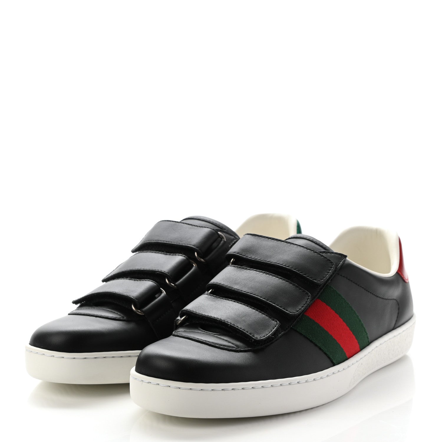Gucci Calfskin Miro Soft Web Mens Sneakers 8 Black 3 of 12