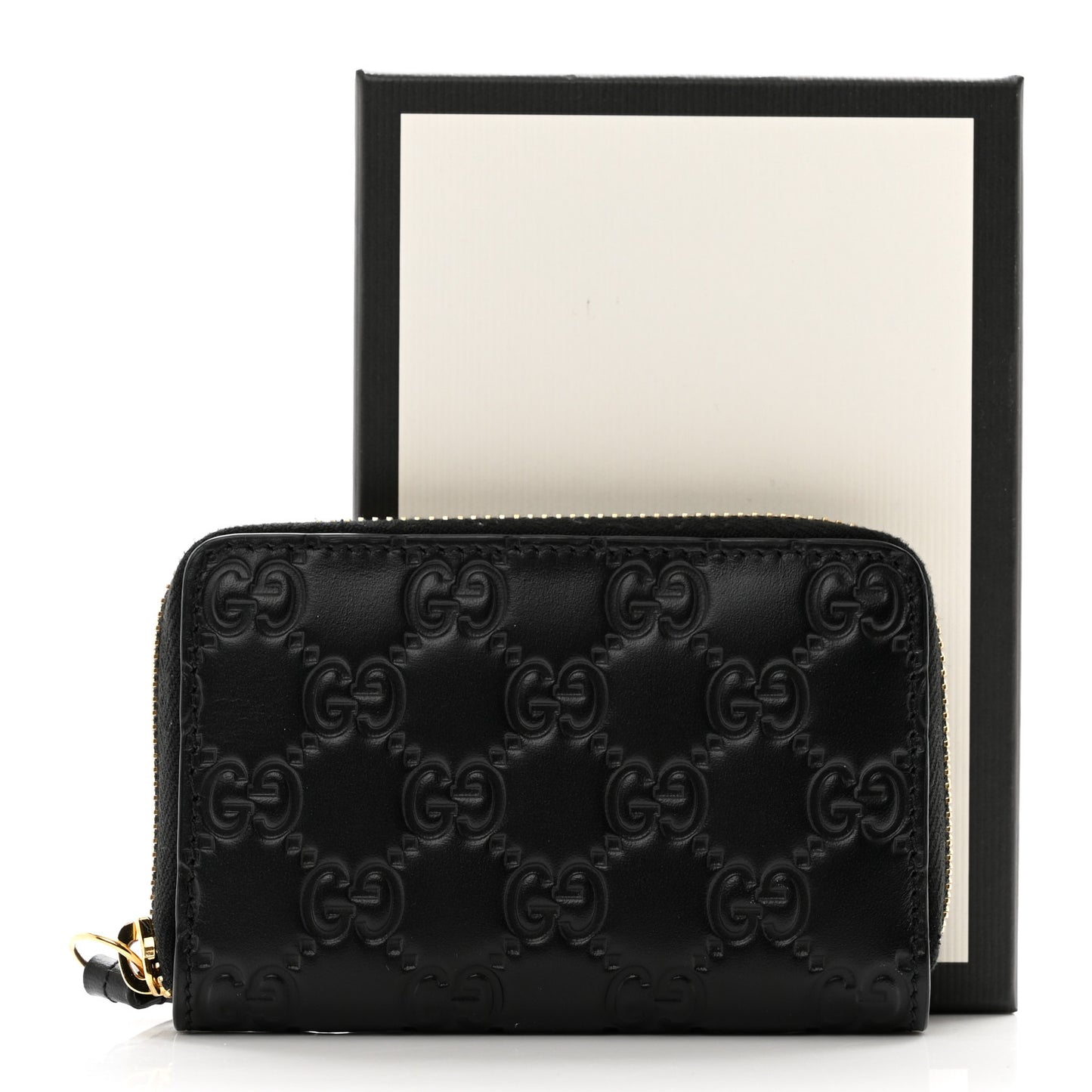 Guccissima Zip Around Card Case Black