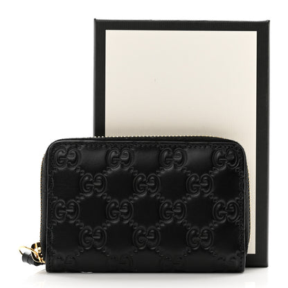 Gucci Guccissima Zip Around Card Case Black 6 of 6