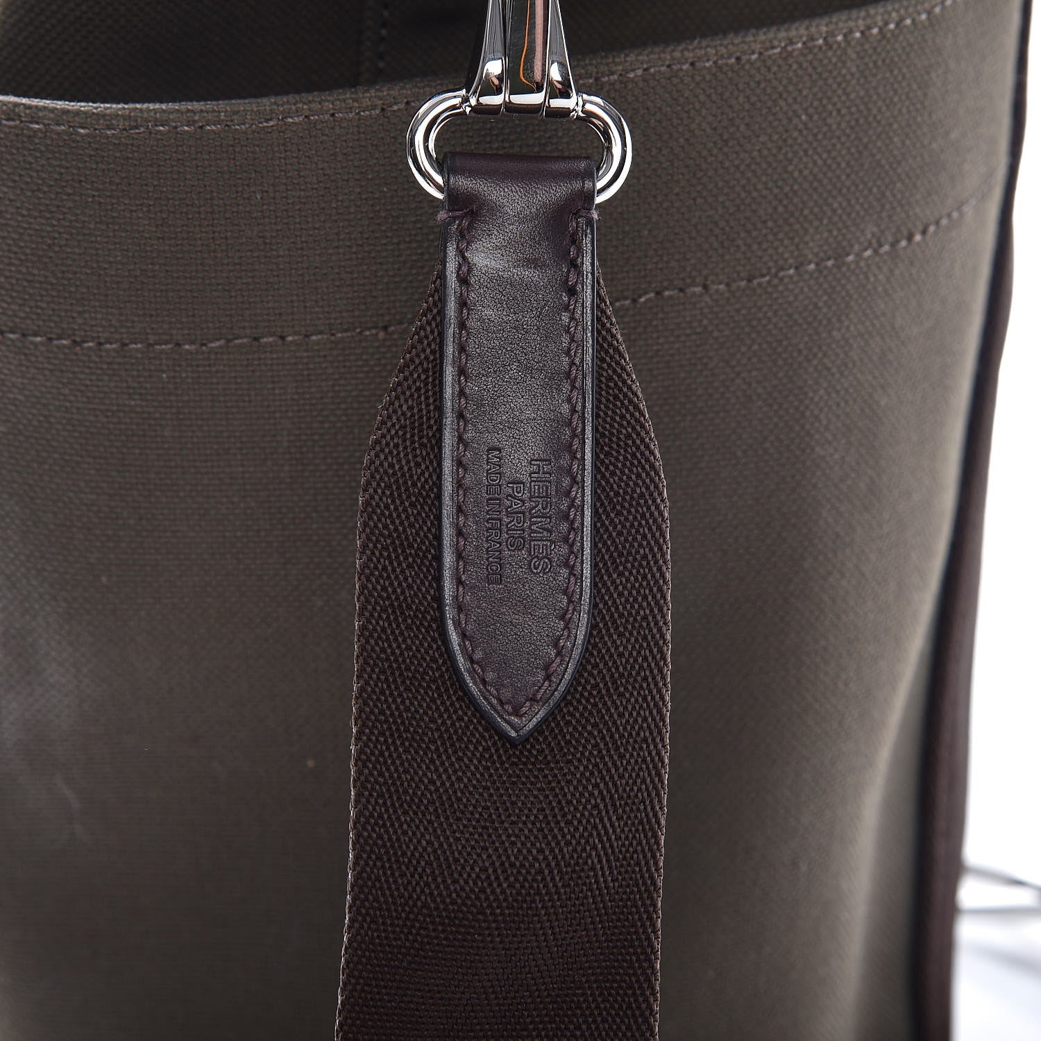 Hermes Toile Sac De Pansage Groom Kaki Feu 9 of 11
