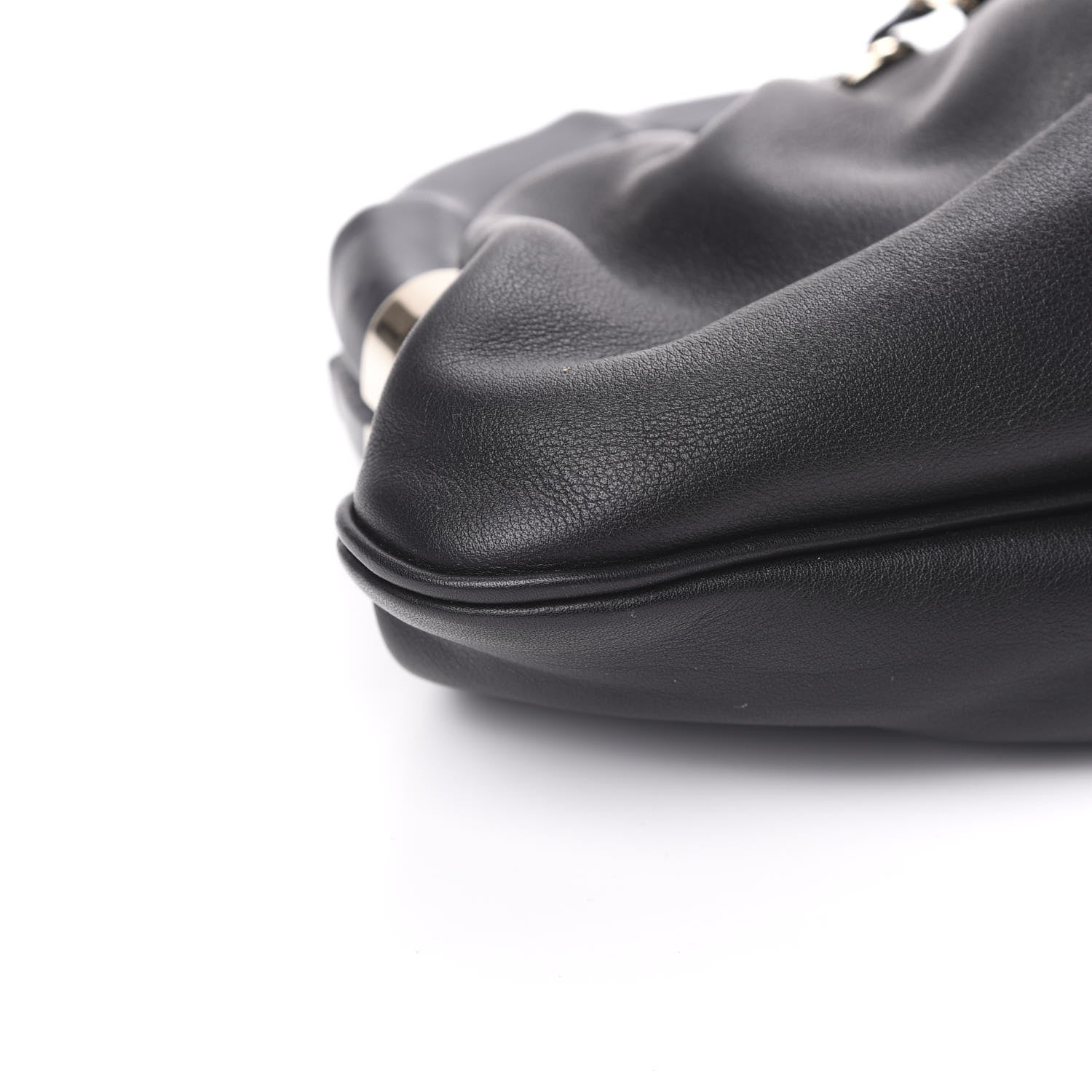 Gucci Calfskin Bamboo Frame Top Tassel Clutch Black 8 of 9