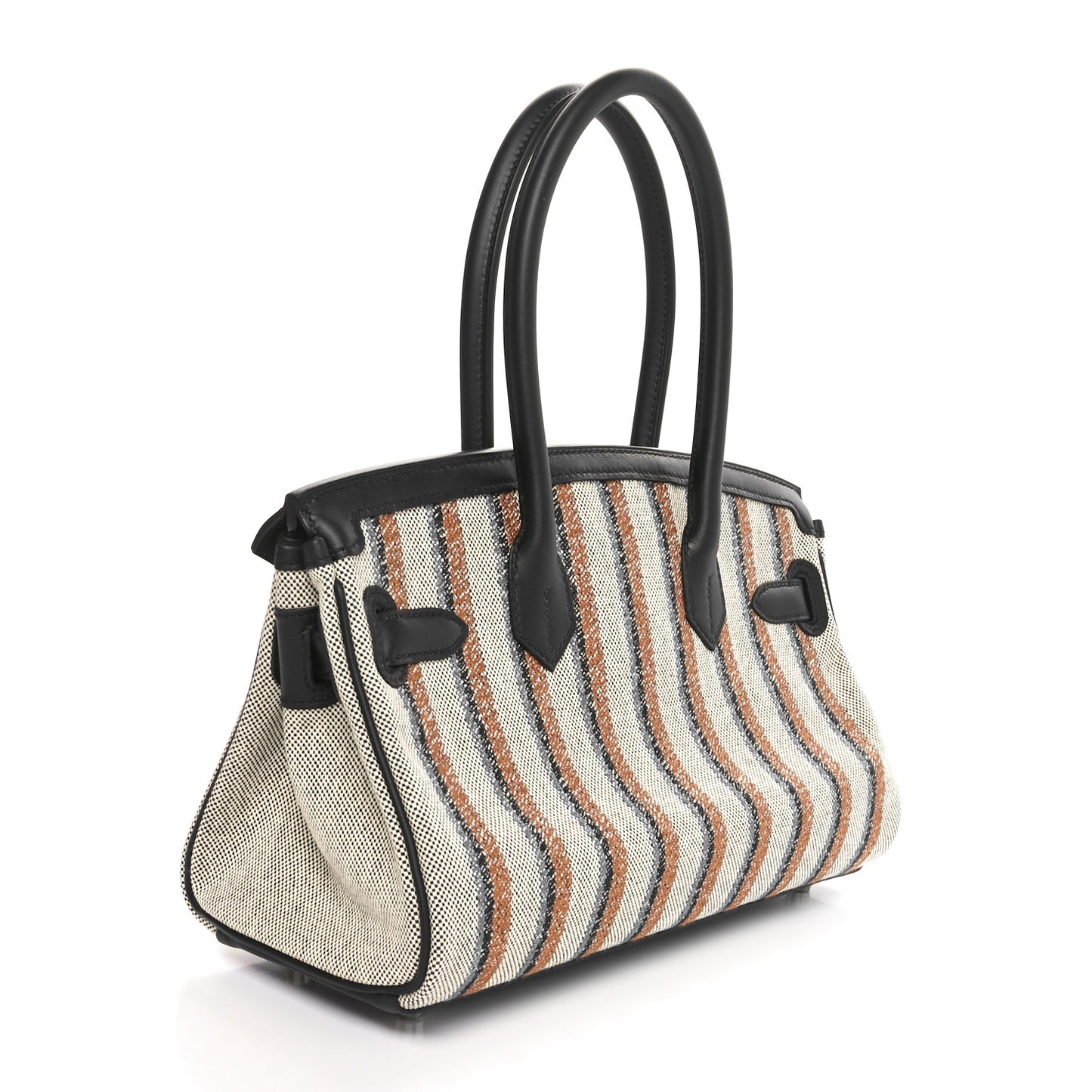 Toile Swift Broderie Shoulder Birkin Light 29 Black Bleu Zanzibar
