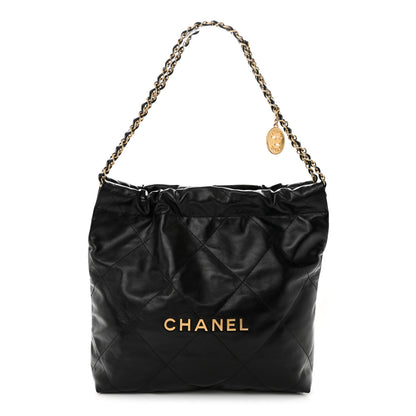 Chanel Shiny Calfskin Quilted Small Chanel 22 Black 1 of 13