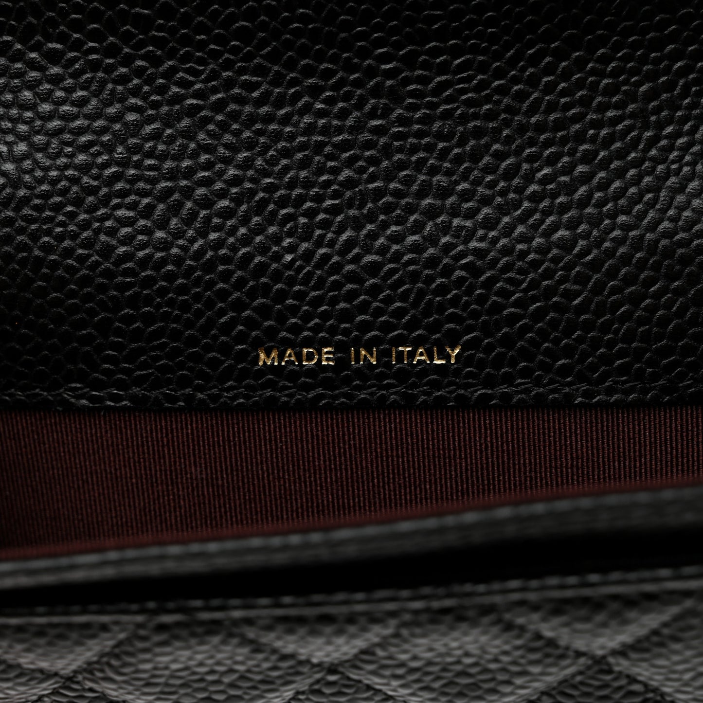 Caviar Quilted Flap Card Holder Wallet Black